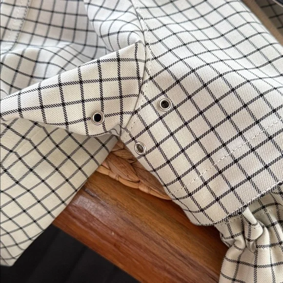 Proenza Schouler Black and Ecru Windowpane Utility Jacket Sz S - Picture 7 of 9